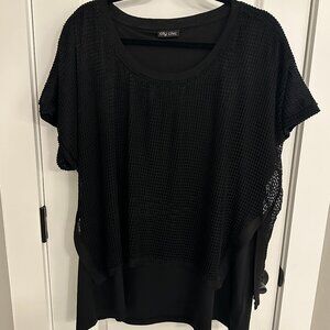 City Chic Mesh Overlay Top